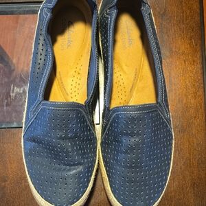 Clarks Women's Blue Perforated Loafers